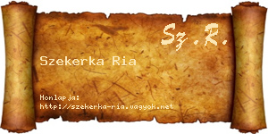 Szekerka Ria névjegykártya